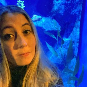 Aquarist Mallory H at Greater Cleveland Aquarium.